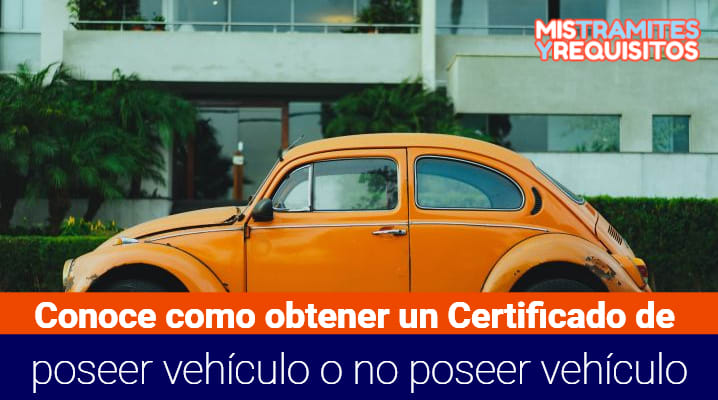 Certificado de poseer vehículo  