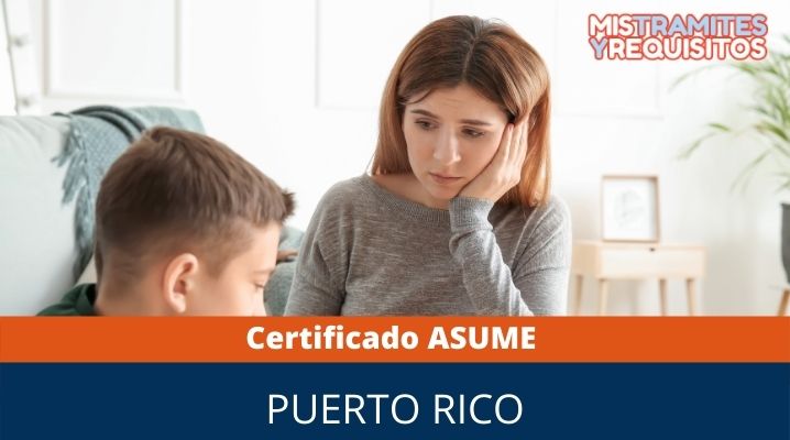 Certificado de ASUME Puerto Rico