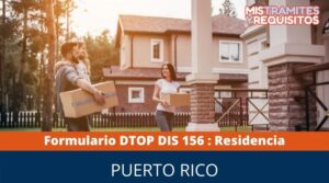 Formulario DTOP-DIS-156: Certificación de Residencia Principal