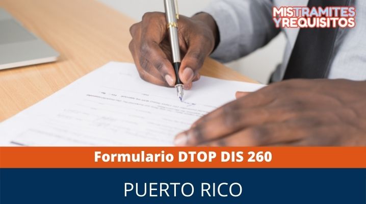 Formulario dtop-dis-260 Puerto Rico