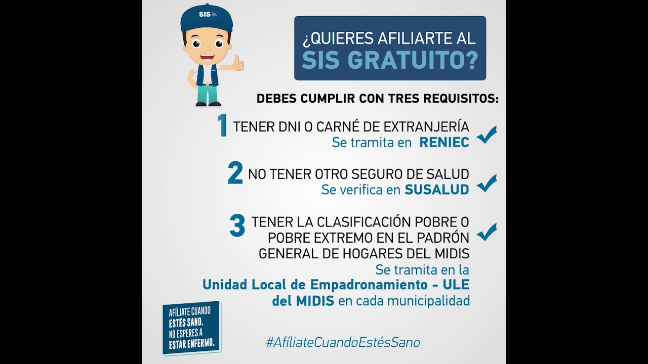 Conoce los Requisitos para el SIS - Seguro Integral de Salud Gratuito